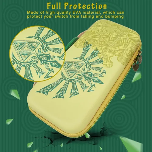Vista 4 de TIKOdirect Carrying Case for Switch & Switch OLED, Hard Shell Travel Carry Case with 10 Game Card Slots, Protective Storage Bag for NS Zelda Console