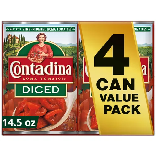 Vista 3 de Contadina Tomates Roma en cubitos enlatados, 14.5 onzas
