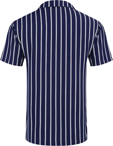 Vista 4 de COOFANDY Camisas hawaianas para hombre, camisa de manga corta, a rayas, camisas de playa con botones