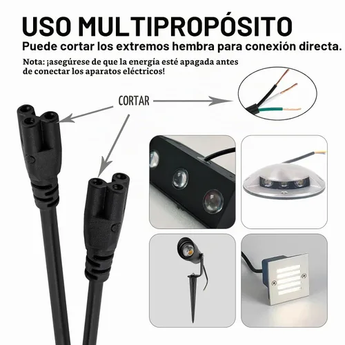 Vista 8 de Cables de extensión T5 T8 negros de 4 pies, cable de alimentación de luz de crecimiento, cables de conexión de lámpara de 48 pulgadas, conectores