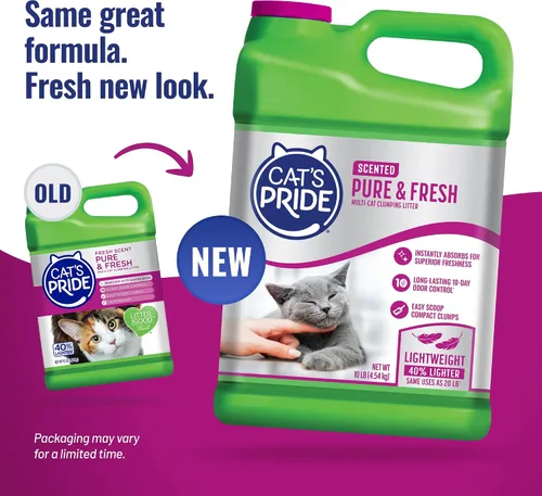 Vista 2 de Cat's Pride Arena aglutinante ligera de primera calidad: pura y fresca, hasta 10 días de potente control de olores, para varios gatos, perfumada, 10