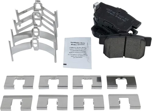 Vista 3 de TRQ Kit de pastillas de freno y rotores de rendimiento delantero y trasero, kit de productos químicos de freno, pastillas de freno, rotores de freno