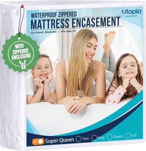 Vista 18 de Utopia Bedding - Protector de colchón Twin con zíper, 100% impermeable, a prueba de chinches y ácaros del polvo, funda para colchón absorbente de 6