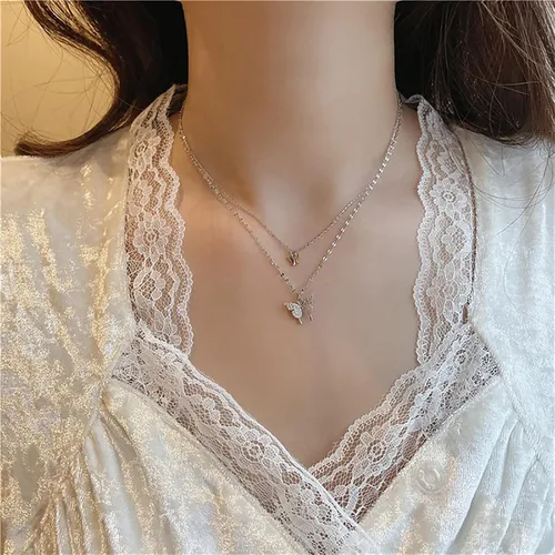 Vista 3 de XIANGLIANG Collar multicapa para mujer, colgante de varias capas, collares y collares para mujer, joyería de disfraz