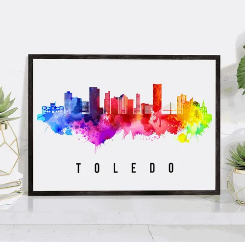 Vista 12 de Póster de Amsterdam Skyline Netherlands, pintura de paisaje urbano e impresión de monumentos, decoración para el hogar, oficina, 12 x 18 pulgadas