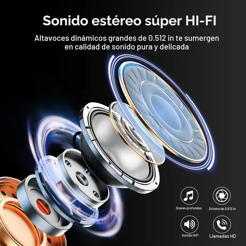 Vista 2 de Csasan Auriculares inalámbricos Bluetooth 5.3, auriculares intraurales de reproducción de 40 horas, mini auriculares Bluetooth con micrófono ENC