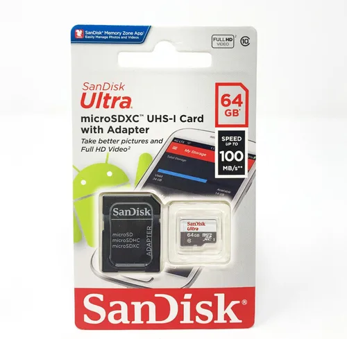Vista 5 de SanDisk Ultra 64GB microSDXC UHS-I Clase 10 Tarjeta de memoria con adaptador