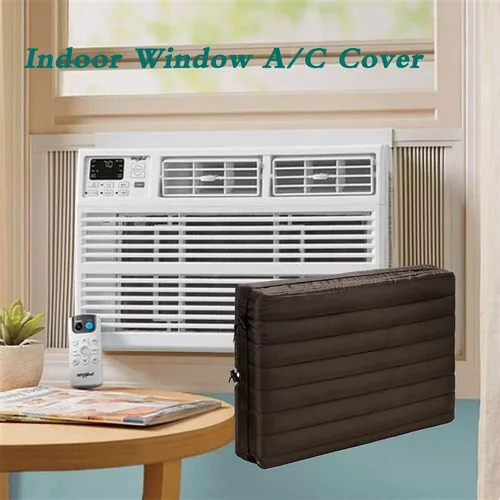 Vista 2 de J&C Cubiertas de aire acondicionado para ventanas de interior, 21 x 15 pulgadas, se adapta a unidades interiores Marrón