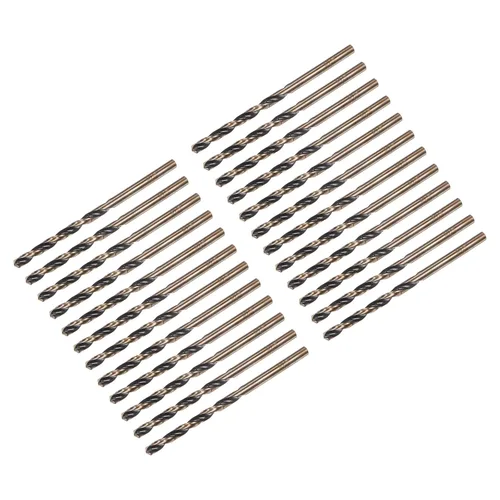Vista 20 de uxcell Brocas Jobber de 0.118 in (0,118 pulgadas) de nitruro negro y oro recubierto de titanio M2 de alta velocidad (HSS) Brocas helicoidales