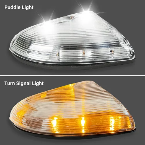 Vista 7 de ECOTRIC Luz de Charco de Señal de Giro del Espejo Izquierdo Compatible con Dodge Ram 1500 2009-2013 y 2500 2010-2013 LH Cubierta de Carcasa