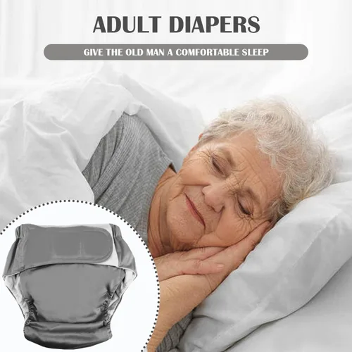 Vista 6 de FERCAISH Pañal de tela reutilizable para adultos, lavable e impermeable, protección contra la incontinencia de ancianos, ropa interior con máxima