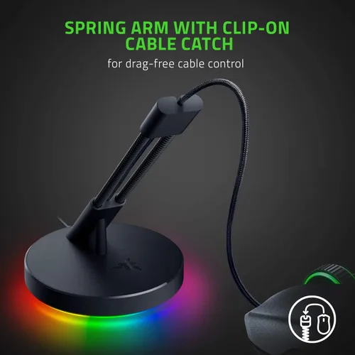 Vista 5 de Razer Basilisk V3 Mouse Ergonómico Personalizable para Juegos + Gaming Mouse Bungee V3 Chroma Bundle