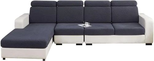 Vista 20 de MBROS Fundas de cojín para sofá modular en forma de L, funda de cojín elástica para silla, sofá biplaza, protector de muebles, tela jacquard