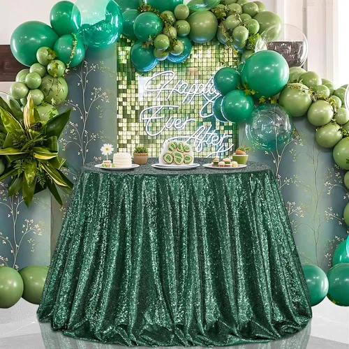 Vista 85 de B-COOL Mantel de lentejuelas con brillo para mesas, color azul bebé, mantel de lentejuelas para decoración de mesas, para bodas, Navidad