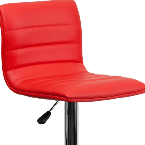 Vista 92 de Flash Funiture silla de bar ajustable con base cromada, Vinilo, Gris