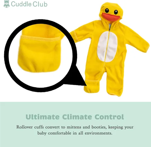 Vista 2 de Enterizo de vellón Bunting para bebé rómper con capucha para niño de una sola pieza ropa de exterior chaqueta
