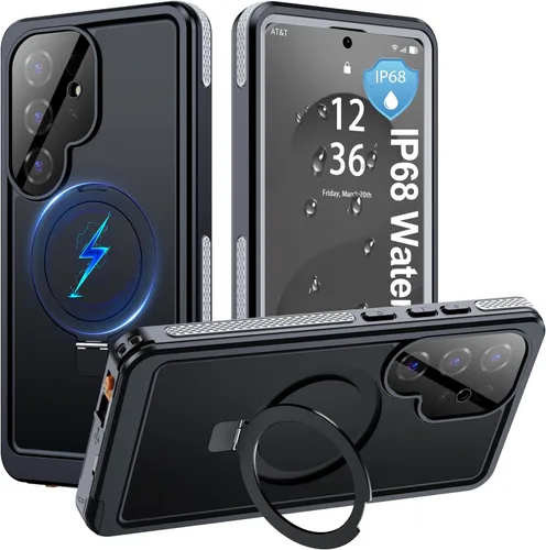 Vista 19 de ANTSHARE Funda impermeable IP68 para Samsung Galaxy S24 Ultra, compatible con MagSafe, protector de pantalla y lentes integrado, protección