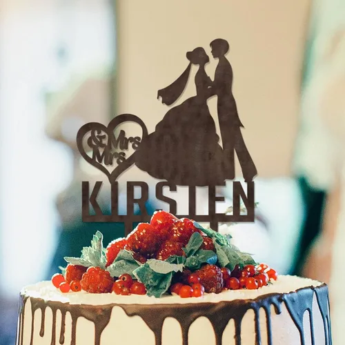 Vista 13 de Decoración para tarta de boda con silueta lesbiana del mismo sexo, decoración para tartas de compromiso para ella y ella, decoración para tartas
