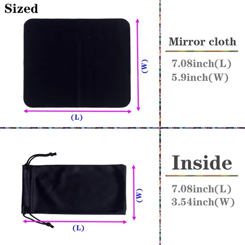 Vista 6 de 3 fundas unisex rígidas para lentes, funda protectora para gafas, funda de gafas de sol con paño de limpieza