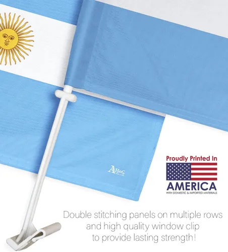 Vista 3 de Bandera de coche de Argentina para la Copa del Mundo 2022, bandera para carros, decoración de automóviles, pequeño cartel para decoración