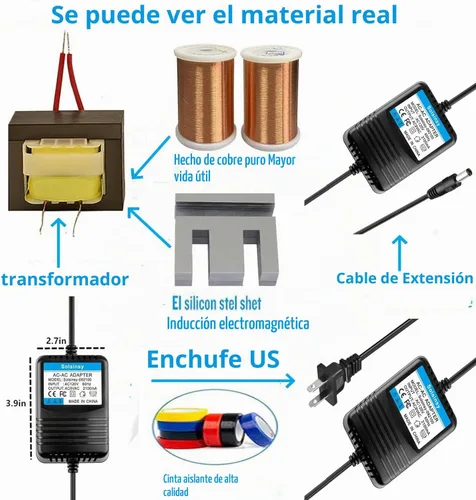 Vista 4 de Adaptador de CA 9VAC para línea 6 Bass POD XT XTL, FloorPod, Floor-Pod Plus, JM4 Looper, Micro Spider, POD xt Live Power Supply Cord Line-6