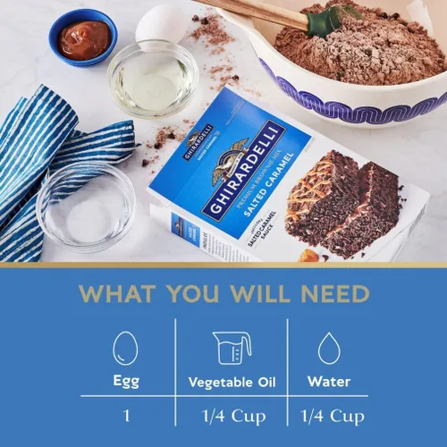 Vista 4 de Ghirardelli Brownie & Cookie Mix Variety Pack – Dark Chocolate Chip Cookie Mix (16.75 oz) & Salted Caramel Brownie Mix (16 oz), 2 Count
