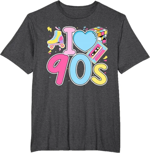 Vista 27 de I Love 90's Retro Style Nostalgia Vibe Funny 1990's Party T-Shirt Negro