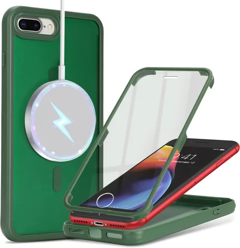 Vista 50 de Funda para iPhone 8 Plus con protector de pantalla, compatible con Magsafe, para iPhone 7 Plus, protector de pantalla integrado, funda delgada