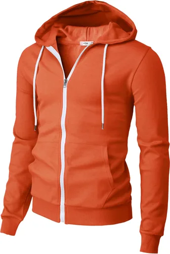 Vista 47 de H2H Sudadera con capucha y cremallera para hombre, ligera, de manga larga, básica, ajustada, de algodón, con bolsillo Cmohol048-gris