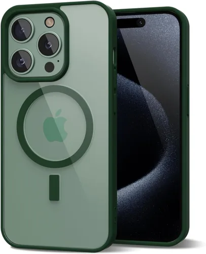 Vista 197 de oakxco Funda magnética transparente compatible con Magsafe, bonita funda delgada y transparente de poliuretano termoplástico no amarillenta, carcasa