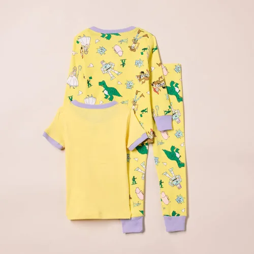 Vista 3 de Tienda Essentials Disney Marvel Star Wars Pijama de algodón ajustada para niñas y niños pequeños, paquete de 3