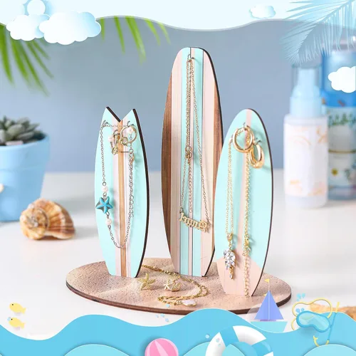 Vista 4 de Organizador de joyas para tabla de surf, decoración navideña Azul