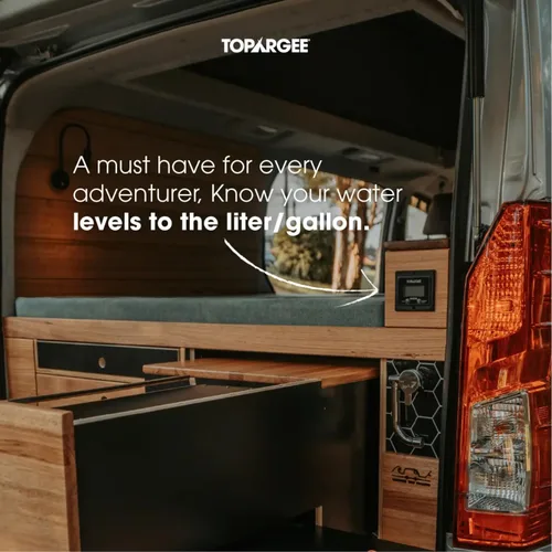 Vista 9 de Topargee Medidor de tanque de agua de montaje empotrado - Monitor de nivel de agua en tiempo real para RV, caravana y barco - Medidor de flujo