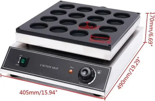 Vista 7 de LYNICESHOP Máquina de gofres de frijoles rojos, máquina eléctrica para hacer gofres de acero inoxidable, antiadherente, perilla de ajuste
