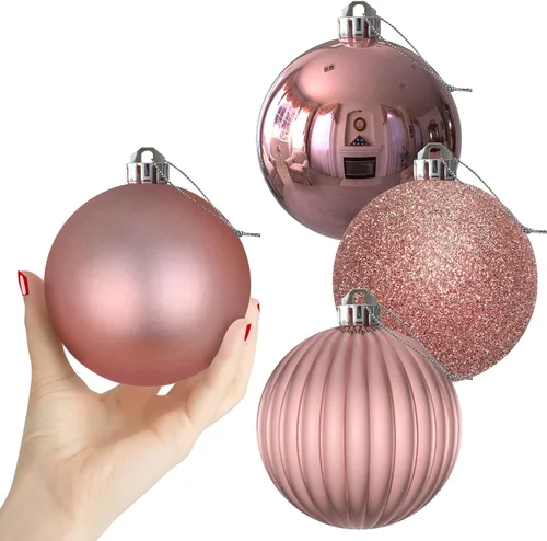 Vista 139 de Esferas pequeñas de bronce de 1.6 pulgadas para decoración del árbol de Navidad, adornos inastillables para cumpleaños, Halloween, vacaciones, boda
