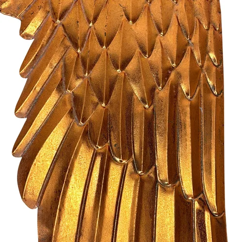 Vista 8 de Zeckos Escultura de pared de alas de ángel, metal de cobre de 34 pulgadas de ancho
