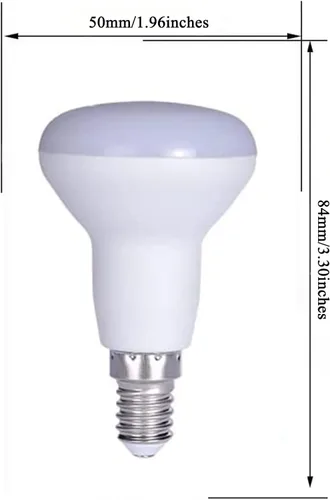 Vista 2 de Bombillas LED R50 de 5 W (bombilla incandescente de 45 W) 3000 K R50 bombillas LED de cuello largo reflector base E14 ángulo de haz de 120 grados