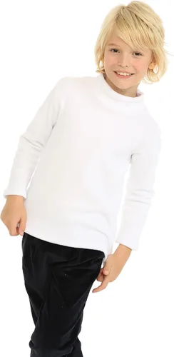 Vista 2 de Mud Kingdom Camisas de forro polar para niños, cuello alto, tops suaves unisex
