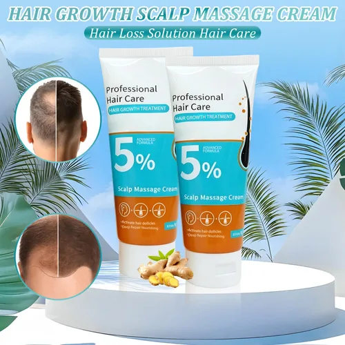 Vista 2 de 2 cremas de masaje para el cuero cabelludo al 5% del crecimiento del cabello, anti-pérdida de cabello con biotina de romero para hombres y mujeres