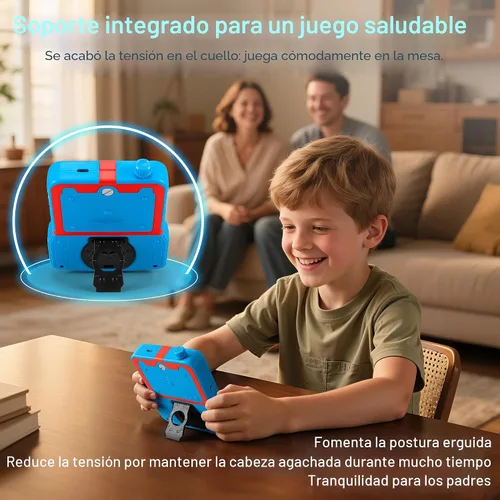Vista 7 de Consola de videojuegos portátil para niños, 220 juegos clásicos retro integrados, reproductor de mano Plug & Play con pantalla IPS de 3.5 pulgadas