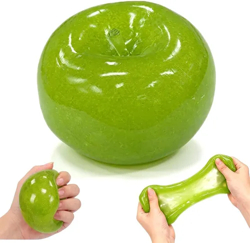 Vista 9 de Juguete suave elástico para aliviar el estrés de la manzana de granizado Rojo