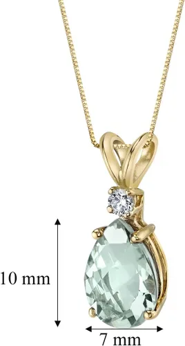 Vista 5 de Peora Dije de oro de 14 quilates para mujer con diamante, elegante diamante solitario en forma de lágrima de 10x7mm 0.394 x 0.276 pulgadas, piedras