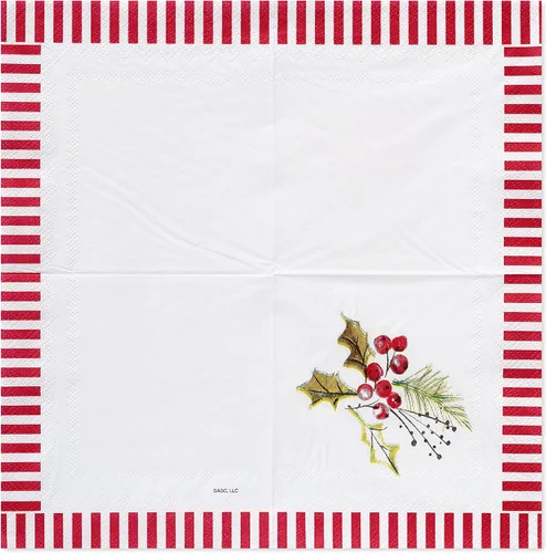 Vista 2 de American Greetings 50 servilletas de bebidas de 5 pulgadas x 5 pulgadas por Kathy Davis, suministros para fiestas de Navidad