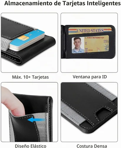 Vista 2 de Cartera MagSafe con soporte ajustable, soporte para 9 tarjetas Negro