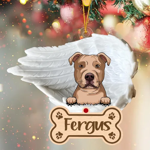 Vista 77 de Adorno de perro afgano de 1 ángel, adorno acrílico 2D personalizado conmemorativo para perros, regalo por pérdida de mascotas, regalo