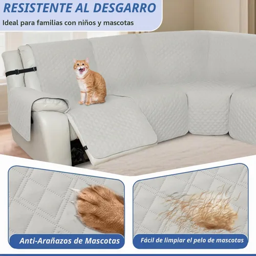 Vista 6 de Arfntevss Fundas de sofá reclinable seccional para sofá reclinable de esquina seccional para perro, lavables, en forma de L, juego de 7 piezas