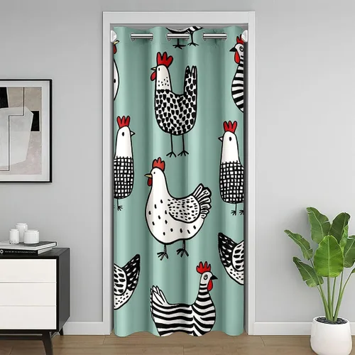 Vista 17 de Erosebridal Highland - Cortina opaca para puerta de vaca, con diseño de rosas para niños, niñas, niños, con animales salvajes del oeste