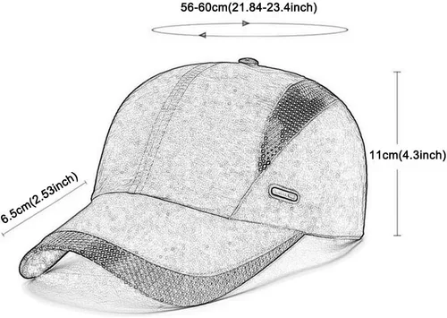 Vista 2 de Ohrwurm Gorra para correr plegable de verano Gorra deportiva de secado rápido 50+ UPF inhibe la gorra de malla UV