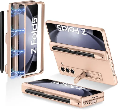 Vista 8 de Miimall Funda delgada para Galaxy Z Fold 5, Z Fold 2 Case Kickstand Hard PC Bumper Magnético Bisagra Funda para Samsung Galaxy Z Fold 5 2023 Verde