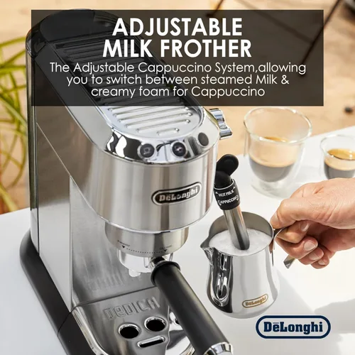 Vista 6 de De'Longhi EC685M Dedica Deluxe - Máquina automática de café expreso, 35 onzas, 1, metálico